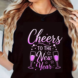 Cheers to the New Year Print T-Shirt Tri-Blend Shirt