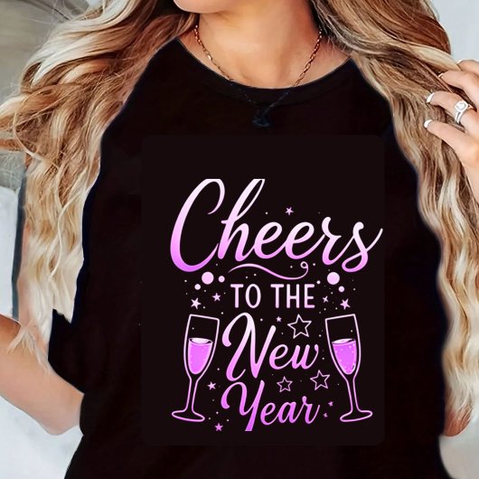 Cheers to the New Year Print T-Shirt Tri-Blend Shirt
