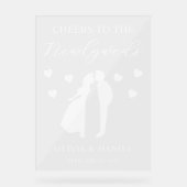 Cheers to the Newlyweds Custom Wedding Acrylschild (Vorderseite)
