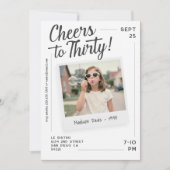 Cheers to Thirty 30 Retro Photo Birthday  Einladung (Vorderseite)