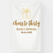 Cheers to thirty yellow brown birthday pastel gift banner (Vertikal)