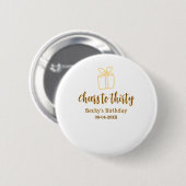 Cheers to thirty yellow brown birthday pastel gift button (Vorne & Hinten)