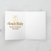 Cheers to thirty yellow brown birthday pastel gift karte (Innenseite)