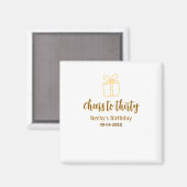 Cheers to thirty yellow brown birthday pastel gift magnet (Vorderseite/Rückseite)