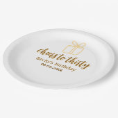 Cheers to thirty yellow brown birthday pastel gift pappteller (Schrägansicht)