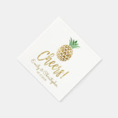 Cheers Tropical Hawaiian Ananas Wedding White Serviette (Ecke)