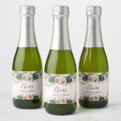 Cheers Tropical Palm Wedding Mini Sparkling Wine L Schaumweinetikett (Flaschen)