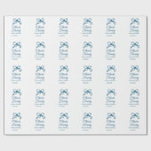 Cheers twenty blue birthday bow name date boho ret geschenkpapier (Flach)