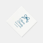 Cheers twenty blue birthday bow name date boho ret serviette (Ecke)