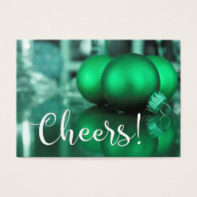 Cheers Typografy Green Toned Ornaments Geschenkmar