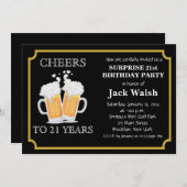 Cheers Überraschung 21. Geburtstag Party Einladung (Vorne/Hinten)