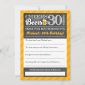 Cheers und Biere bis 30 Jahre ・ Speicherkarte teil Einladung (Vorderseite)