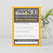 Cheers und Biere bis 30 Jahre ・ Speicherkarte teil Einladung (Stehend Vorderseite)