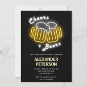 Cheers und Biere bis 50 Jahre Einladungen Neon (Vorderseite)
