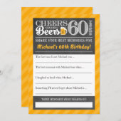 Cheers und Biere bis 60 Jahre ・ Speicherkarte teil Einladung (Vorne/Hinten)