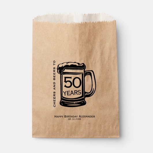 Cheers und Biere Meilenstein Geburtstagsparty Cust Geschenktütchen (Vorderseite)