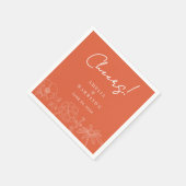 Cheers Verona Sunset Elegant Orange Blumenhochzeit Serviette (Ecke)