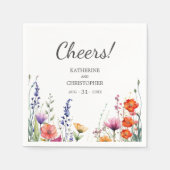Cheers Vibrant Wildflowers Elegant Wedding Serviette (Vorderseite)