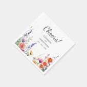 Cheers Vibrant Wildflowers Elegant Wedding Serviette (Ecke)