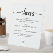 Cheers Wedding Bar Sign Menu Sockelschild (In Situ)