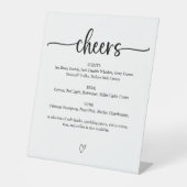 Cheers Wedding Bar Sign Menu Sockelschild (Vorderseite)