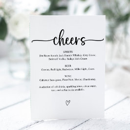 Cheers Wedding Bar Sign Menu Sockelschild