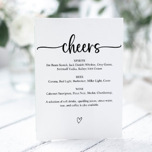 Cheers Wedding Bar Sign Menu Sockelschild