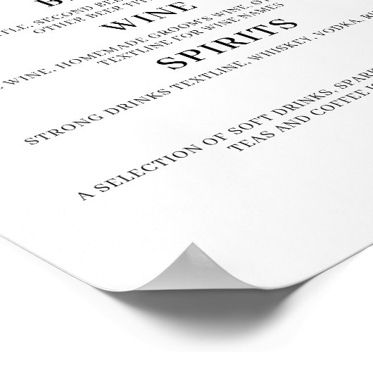 Cheers Wedding Bar Sign Poster (Ecke)