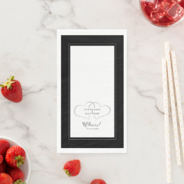 Cheers Wedding Calligraphy Black & White Dinner Serviette