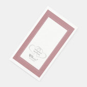 Cheers Wedding Calligraphy Dusty Rose Pink Dinner Serviette (Ecke)