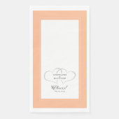 Cheers Wedding Calligraphy Peach White Dinner Serviette (Vorderseite)