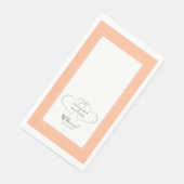Cheers Wedding Calligraphy Peach White Dinner Serviette (Ecke)