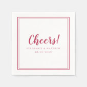 Cheers Wedding Celebrations Modern Magenta Red Serviette (Vorderseite)