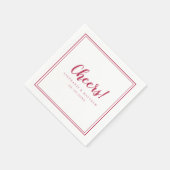 Cheers Wedding Celebrations Modern Magenta Red Serviette (Ecke)