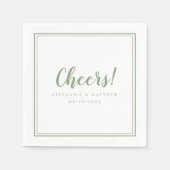 Cheers Wedding Celebrations Modern Sage Green Chic Serviette (Vorderseite)