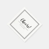 Cheers Wedding Celebrations Modernes Schwarz & Wei Serviette (Ecke)