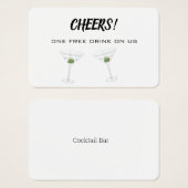 Cheers Wedding Drink auf unserem Gutscheinschein (Vorne & Hinten)