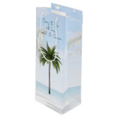 Cheers Wedding Guest Wine Bag Palm Trees Geschenktüte Für Weinflaschen (Vorderseite Schrägansicht)
