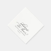 Cheers Wedding Napkins Elegant Black and White Serviette (Ecke)