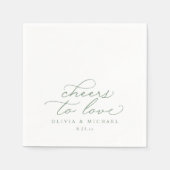 Cheers Wedding Napkins Elegant Sage Green Serviette (Vorderseite)