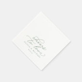 Cheers Wedding Napkins Elegant Sage Green Serviette (Ecke)