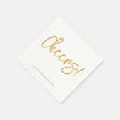 Cheers Wedding Napkins with Rustic Hand Lettering Serviette (Ecke)