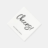 Cheers Wedding Napkins with Rustic Hand Lettering  Serviette (Ecke)