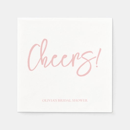Cheers Wedding Napkins with Rustic Hand Lettering Serviette (Vorderseite)