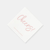 Cheers Wedding Napkins with Rustic Hand Lettering Serviette (Ecke)