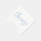 Cheers Wedding Napkins with Rustic Hand Lettering Serviette (Ecke)
