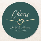 Cheers Wedding Round Drink Untersetzer (Vorderseite)