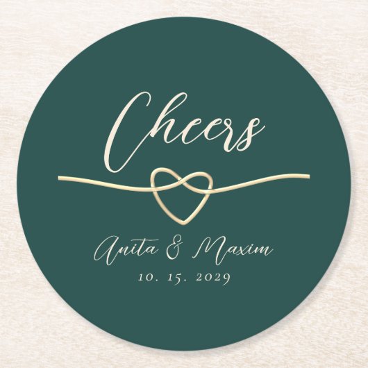 Cheers Wedding Round Drink Untersetzer (Vorderseite)