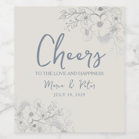 Cheers Wedding Wine Label Weinetikett (Einzelnes Label)