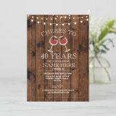 Cheers Wein Degustation Holz Geburtstagsparty Einl Einladung (Stehend Vorderseite)